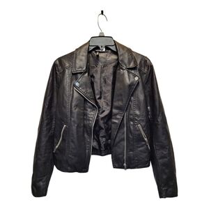 H&M Divided Womens Black Bomber Jacket, Sleek Versatile Design - Size 6